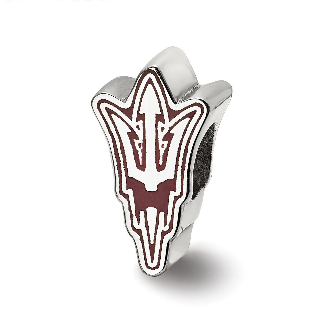 Arizona State University Pitchfork Enameled Logo Bead Sterling Silver SS500AZS