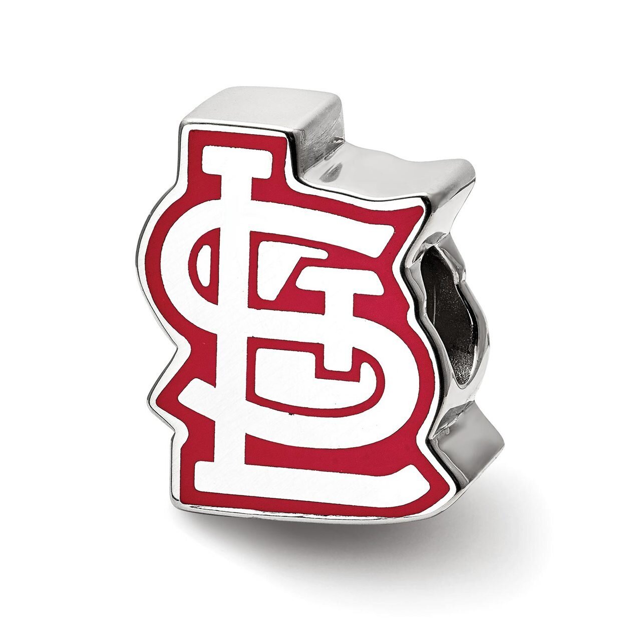 Saint Louis Cardinals Interlocking STL Enameled Logo Bead Sterling Silver SS500CRD, MPN: SS500CRD, …