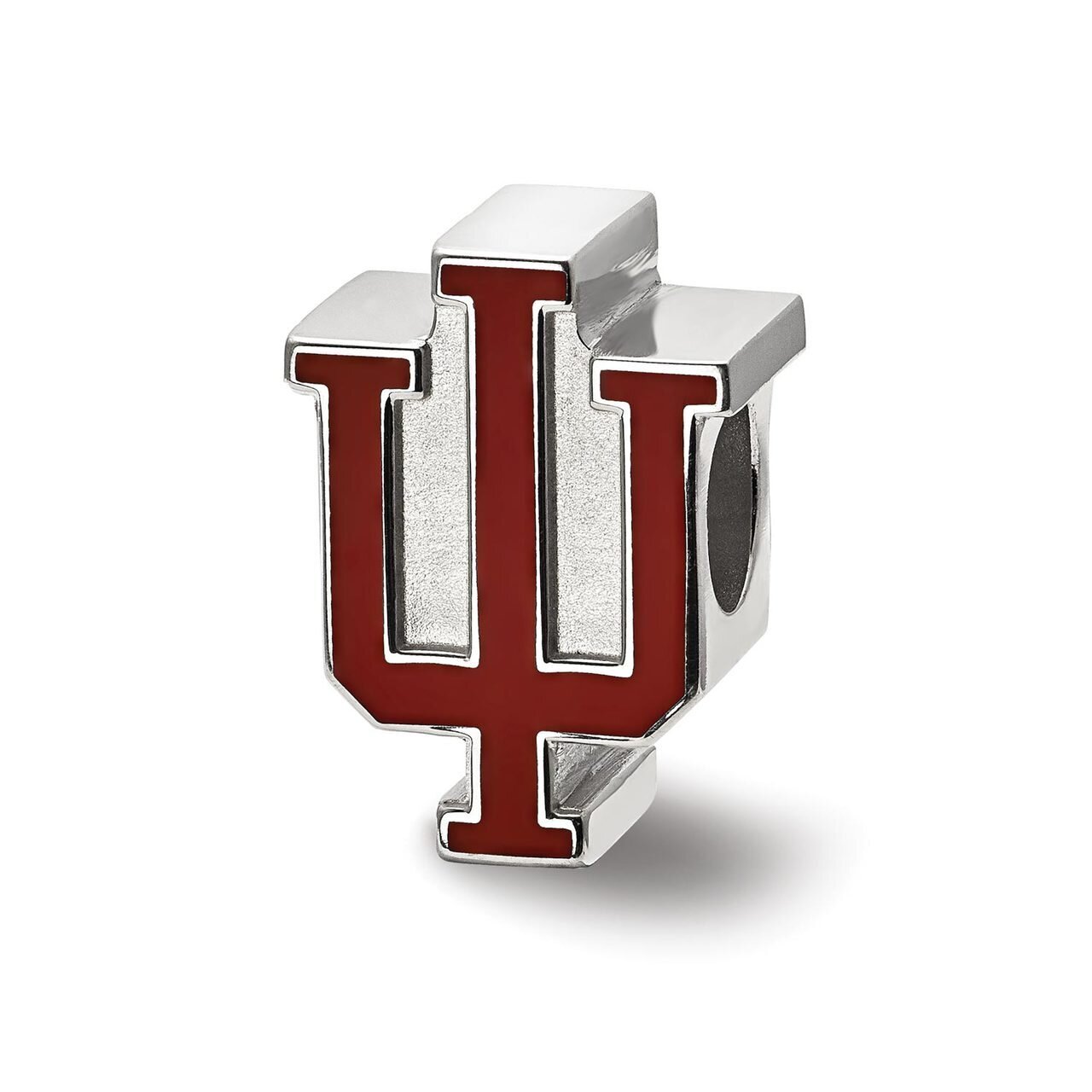 Indiana University The Block IU Enameled Logo Bead Sterling Silver SS500IU