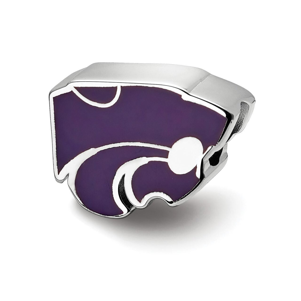 Kansas State University Wildcat Head Enameled Logo Bead Sterling Silver SS500KSU, MPN: SS500KSU, 81…
