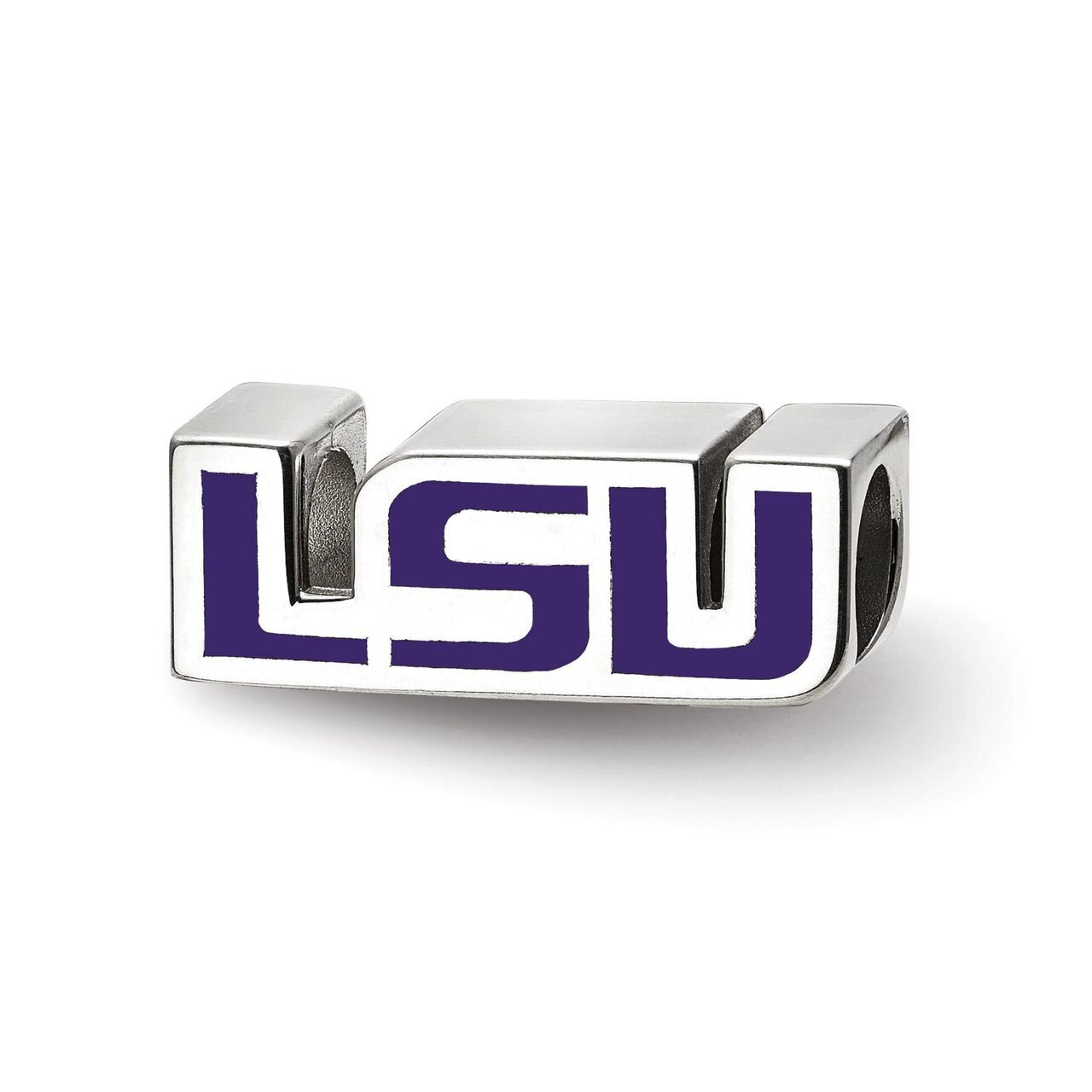 Louisiana State University LSU Primary Enameled Logo Bead Sterling Silver SS500LSU, MPN: SS500LSU, …