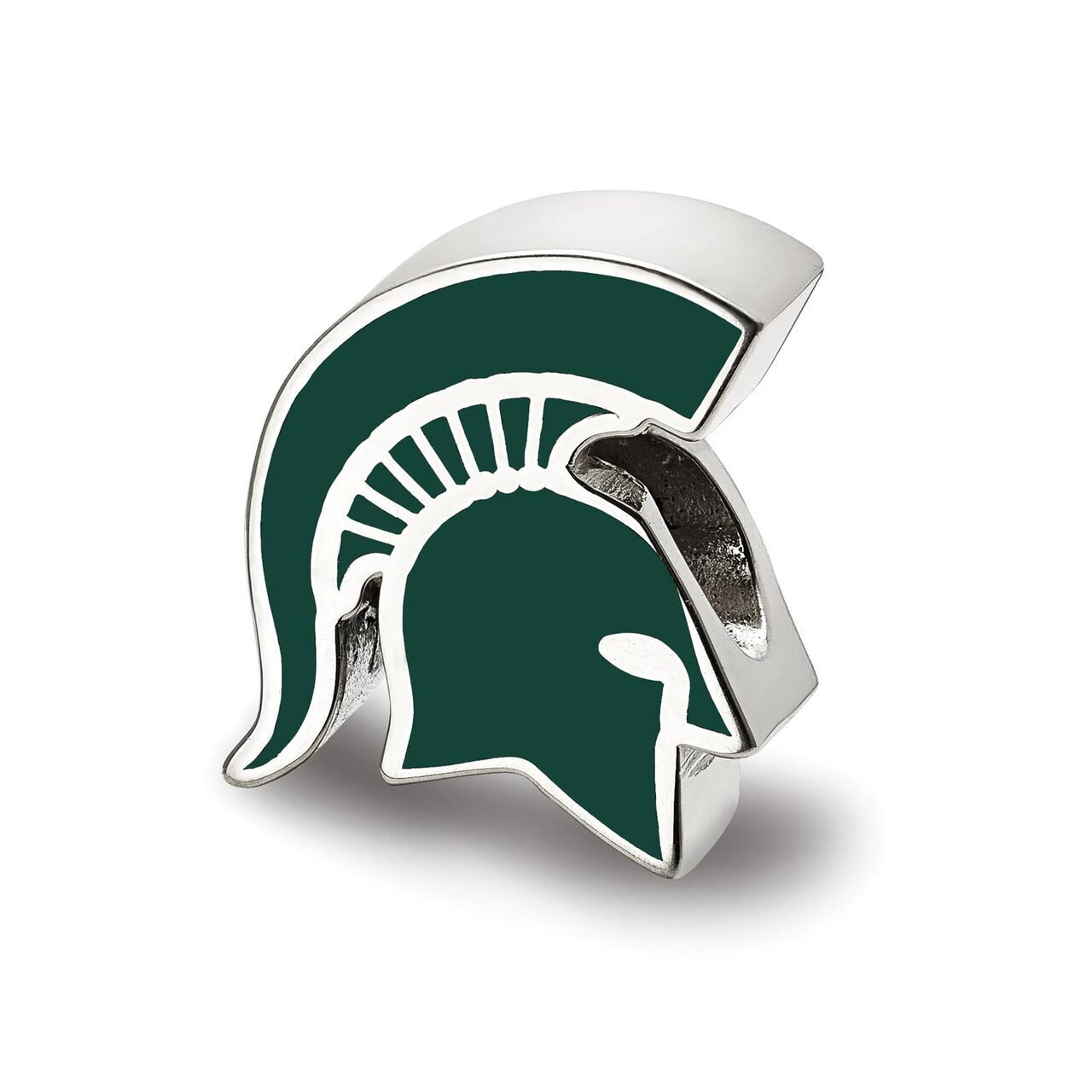 Michigan State University Spartan Head Enameled Logo Bead Sterling Silver SS500MIS, MPN: SS500MIS, …