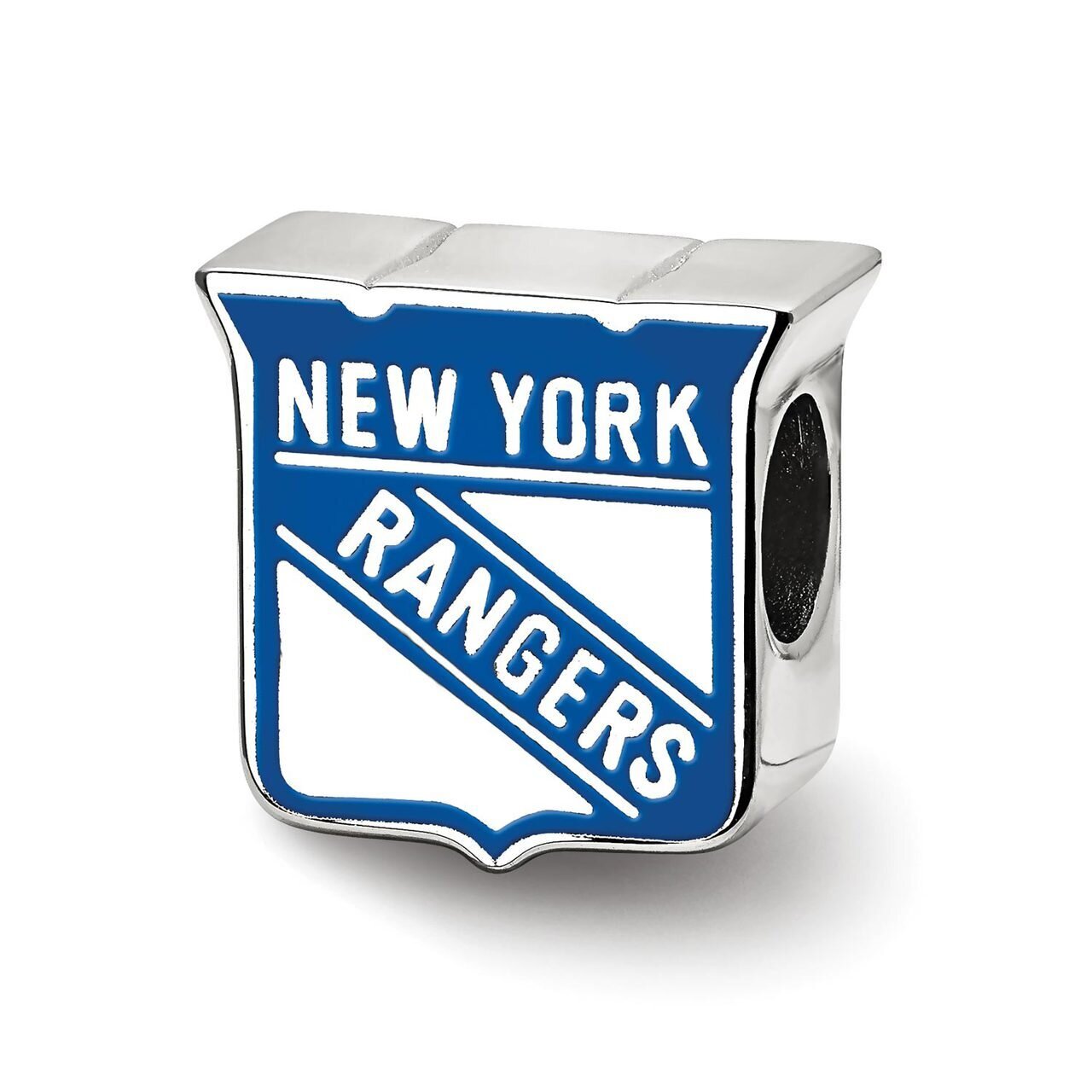 New York Rangers New York Rangers Banner Enameled Logo Bead Sterling Silver SS500RNG