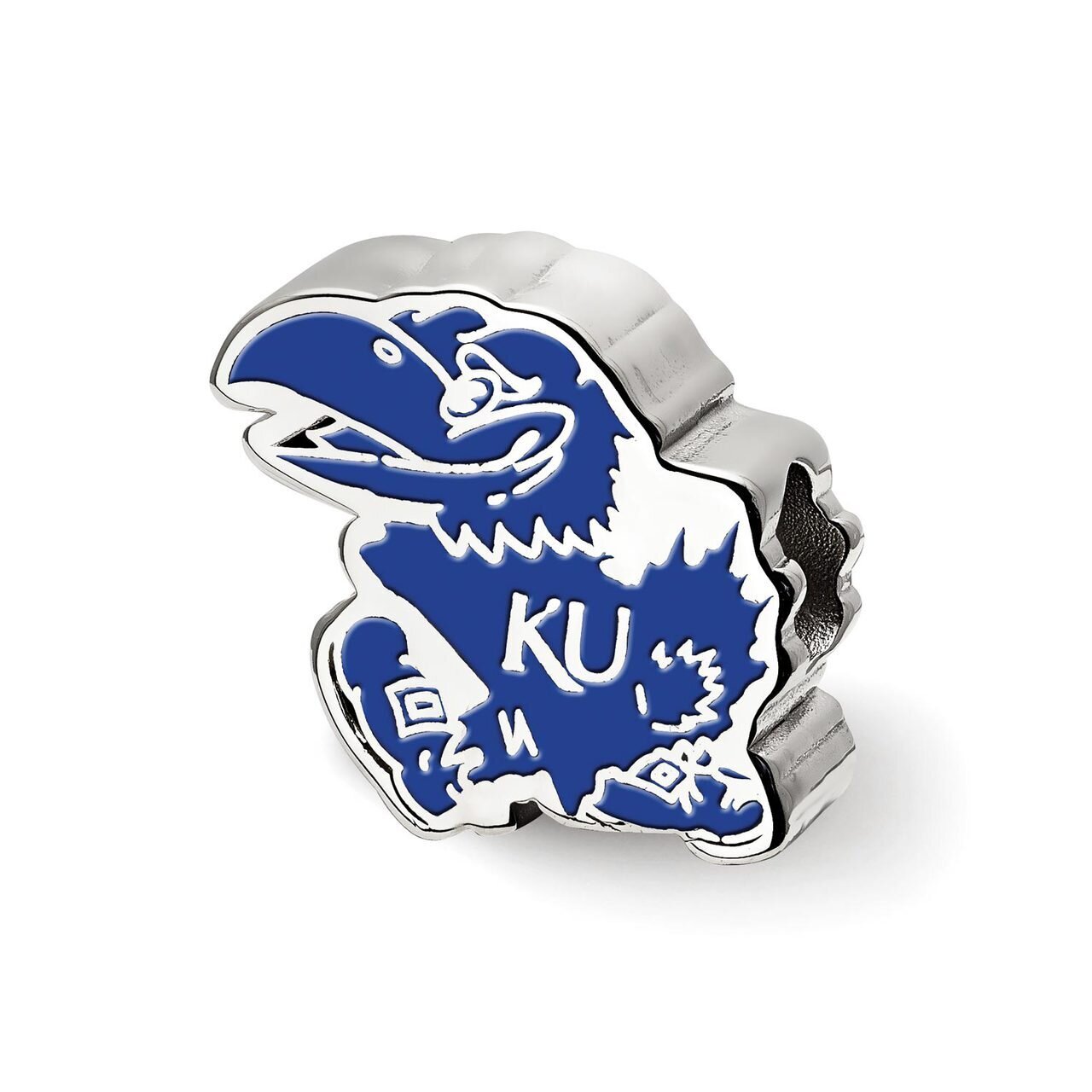 The University of Kansas Jayhawk Enameled Logo Bead Sterling Silver SS500UKS