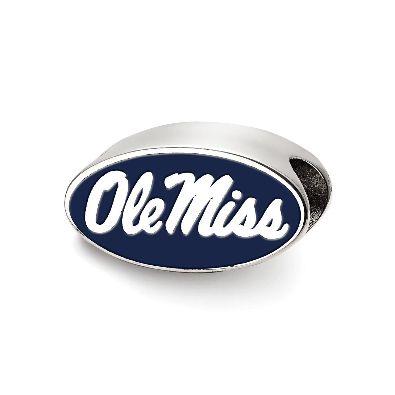 University of Mississippi Ole Miss in oval Enameled Logo Bead Sterling Silver SS500UMS, MPN: SS500U…