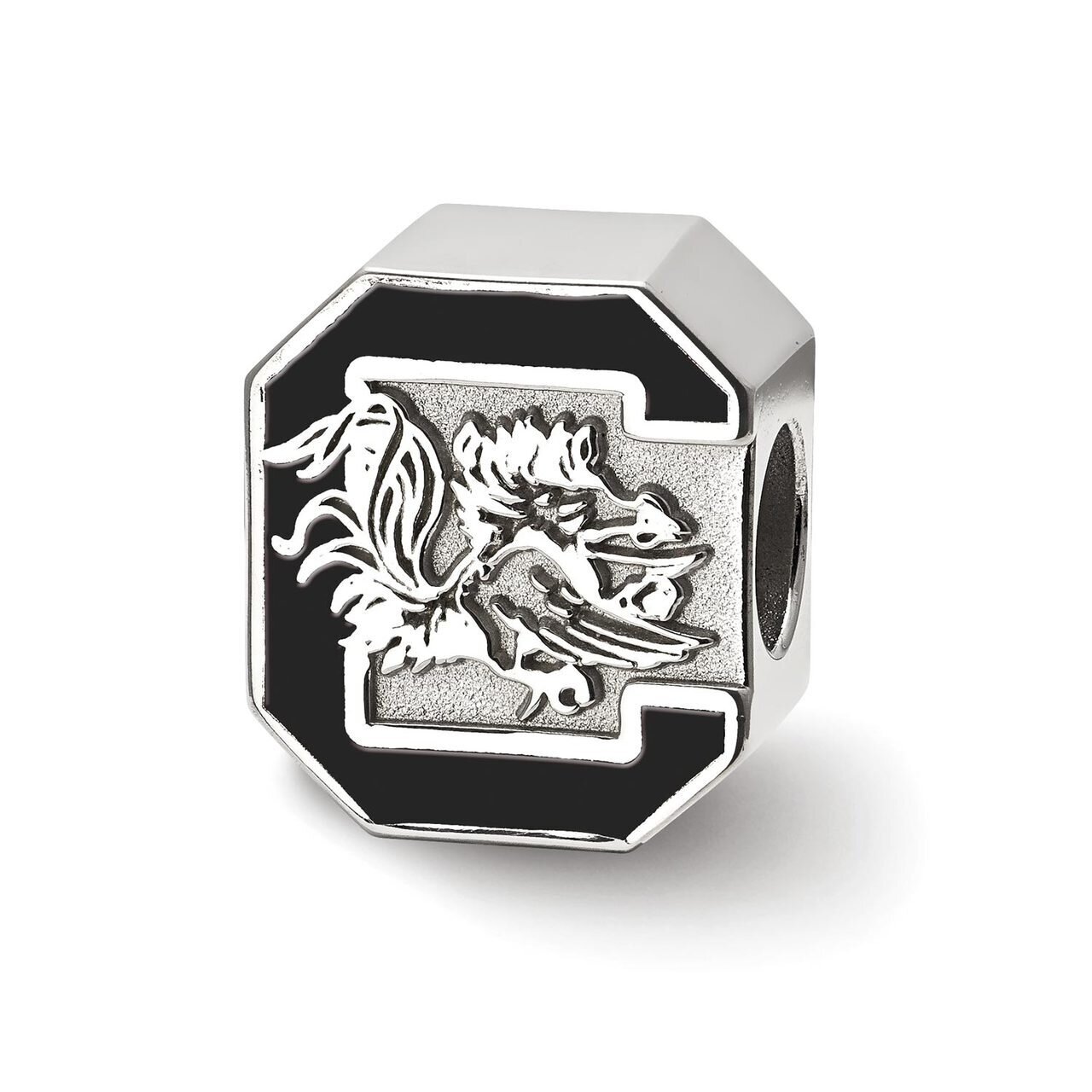 University of South Carolina C with Gamecock Centered Enameled Logo Bead Sterling Silver SS500USO, …
