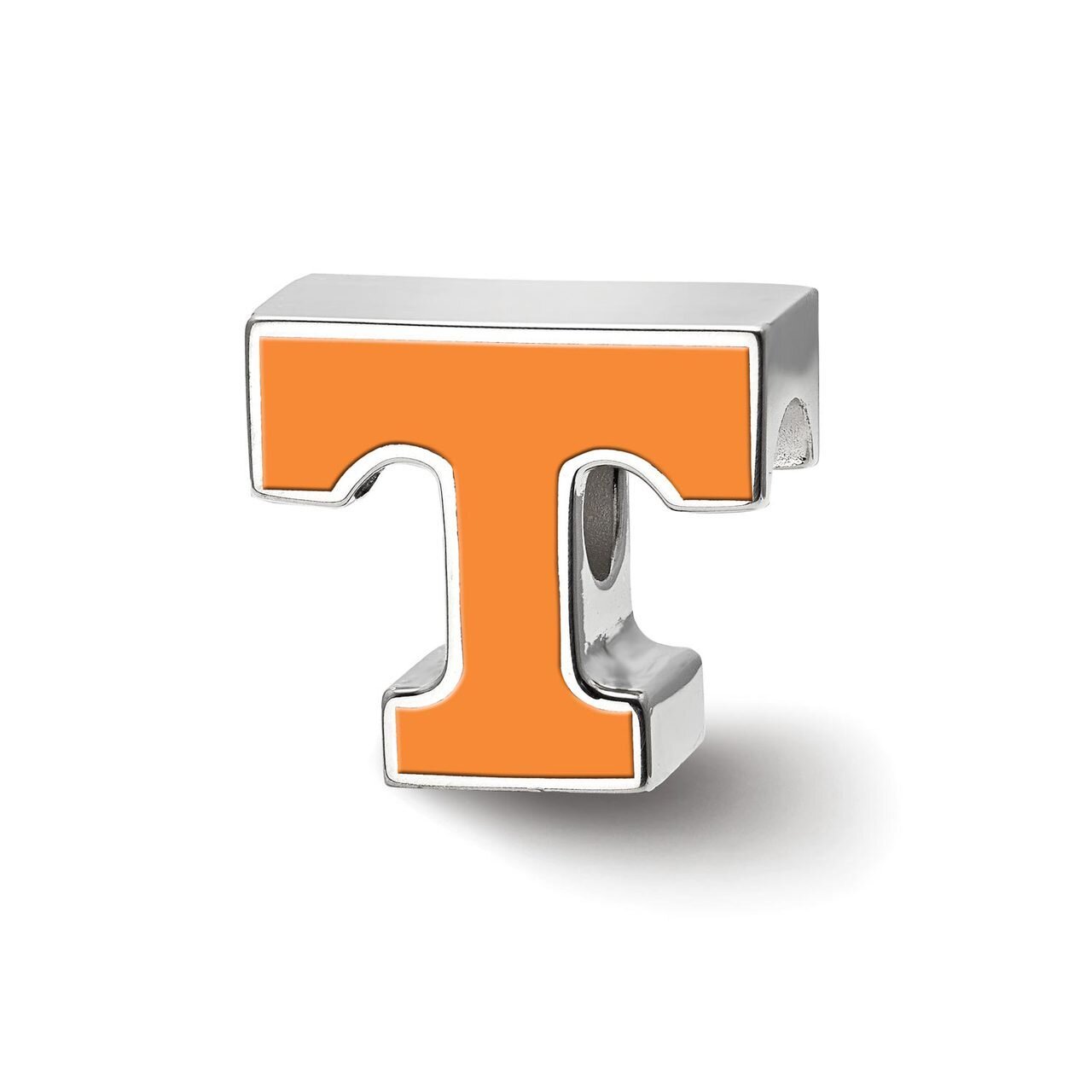 University of Tennessee Men's Athletic T Enameled Logo Bead Sterling Silver SS500UTN