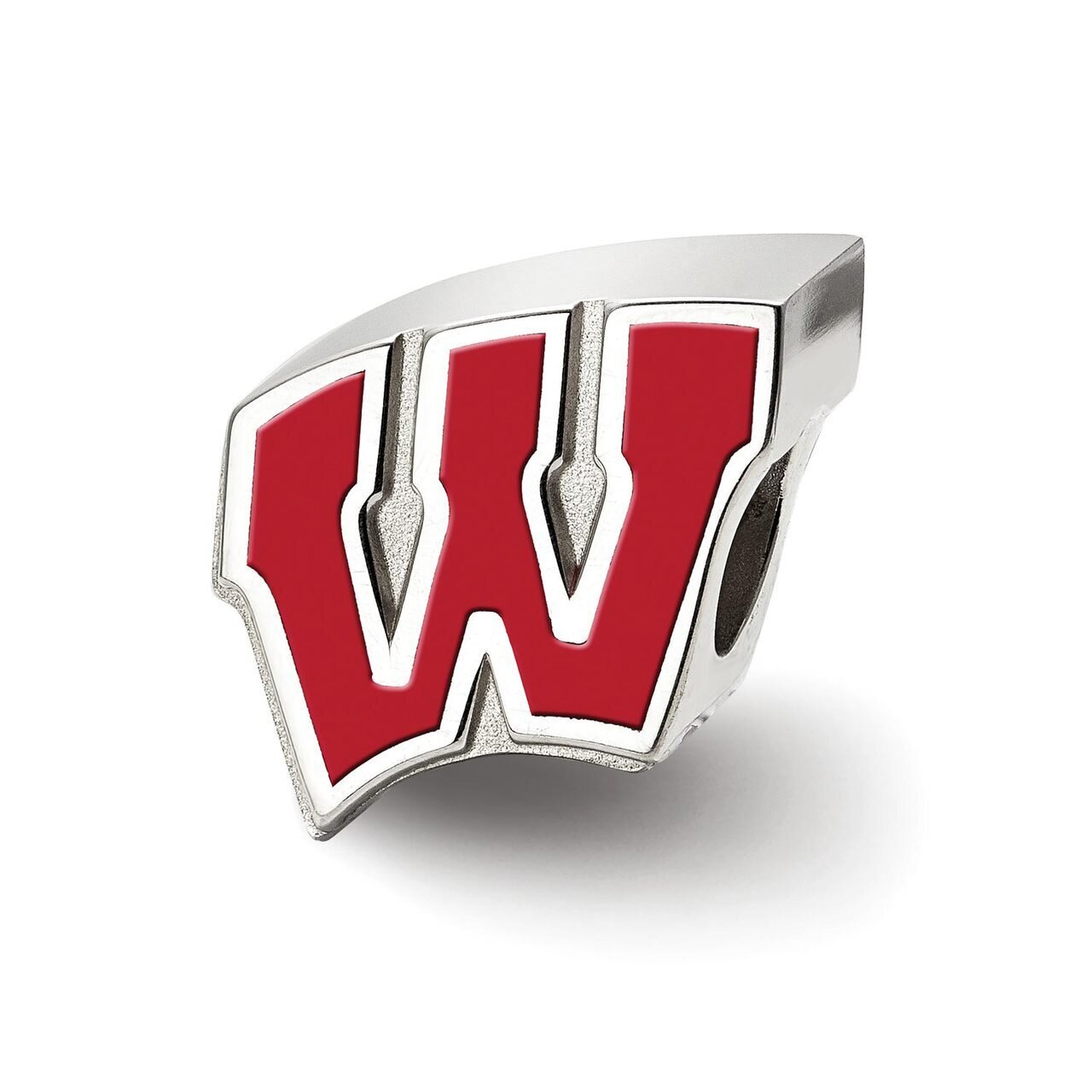 University of Wisconsin W Enameled Logo Bead Sterling Silver SS500UWI, MPN: SS500UWI, 853881006568