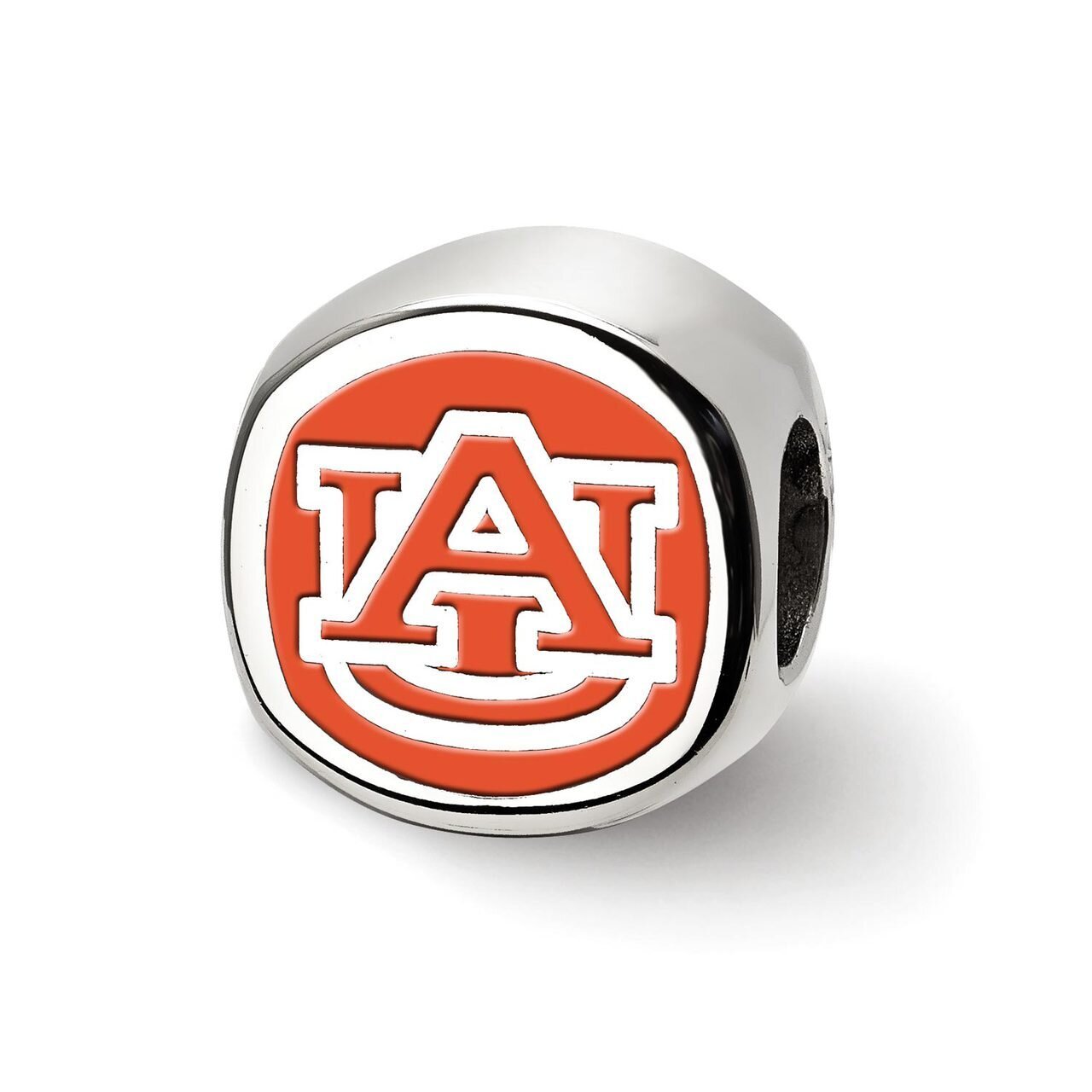 Auburn University Interlocking AU Primary Cushion Shaped Double Logo Pendant Bea Sterling Silver SS501AU