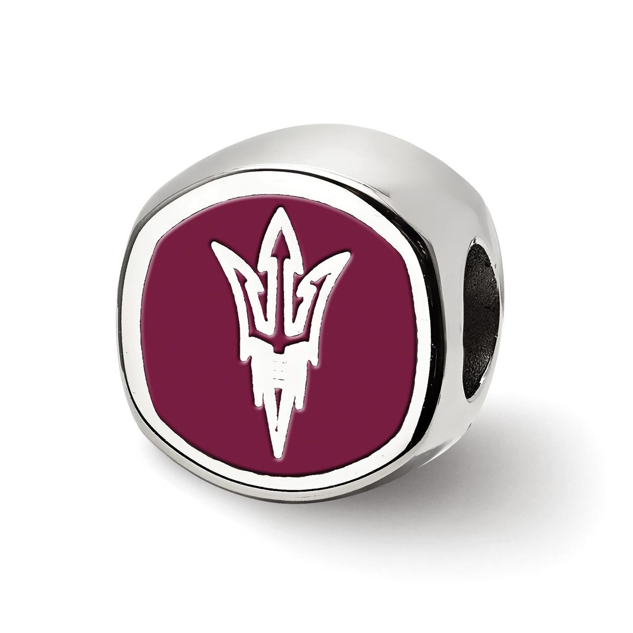 Arizona State University Pitchfork Cushion Shaped Double Logo Bead Sterling Silver SS501AZS, MPN: S…