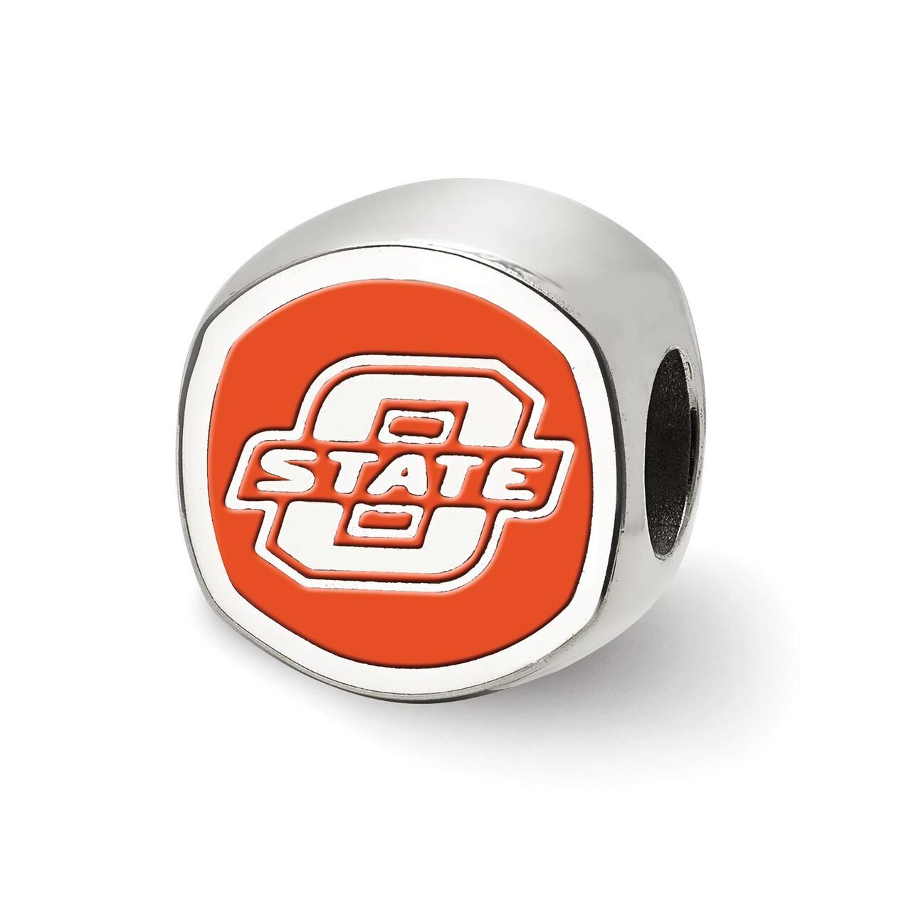 Oklahoma State University OSU Primary Cushion Shaped Double Logo Bead Sterling Silver SS501OKS, MPN…