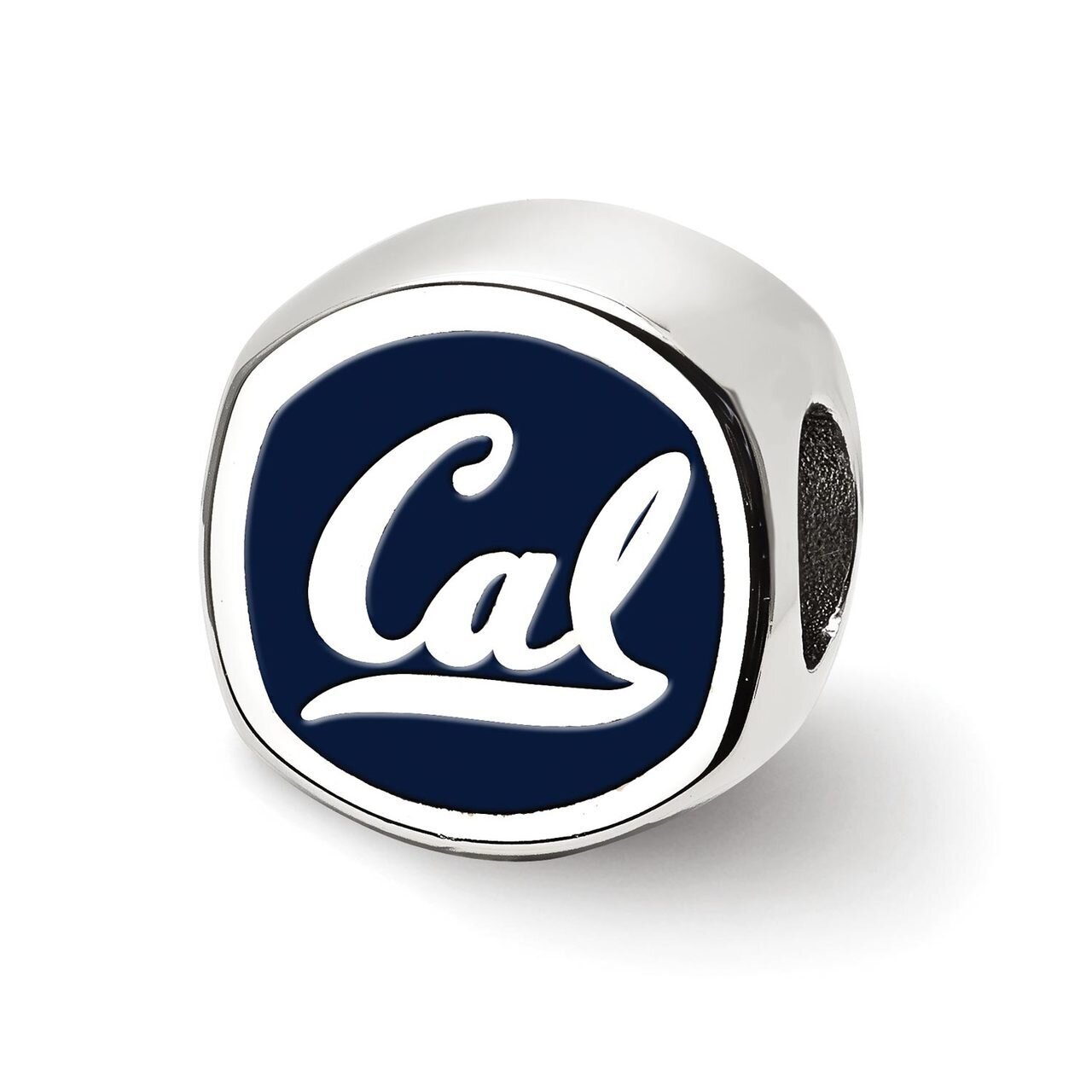 University of California Berkeley Cal Script Cushion Shaped Double Logo Pendant Sterling Silver SS5…