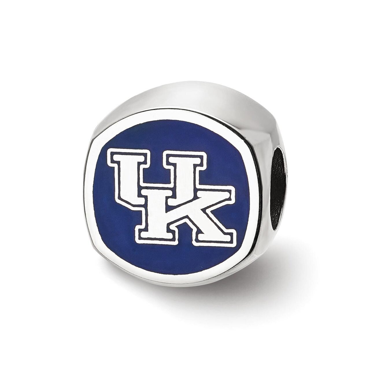 The University of Kentucky UK Cushion Shaped Double Logo Bead Sterling Silver SS501UK
