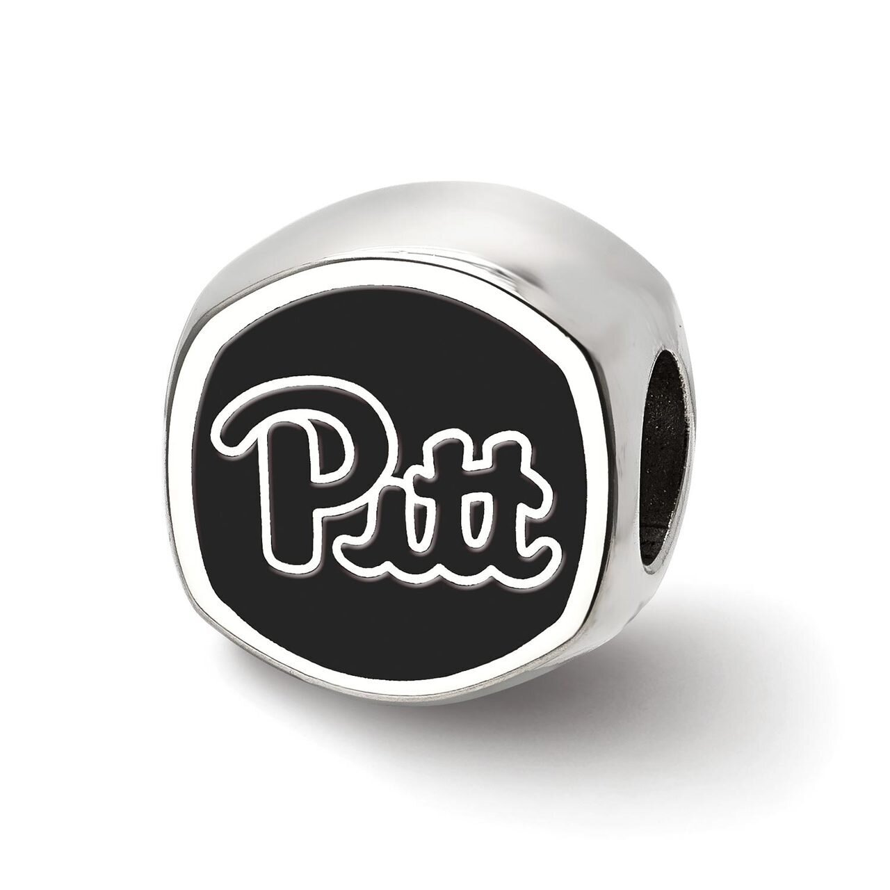 University of Pittsburgh Pitt Script Cushion Shaped Double Logo Bead Sterling Silver SS501UPI, MPN:…