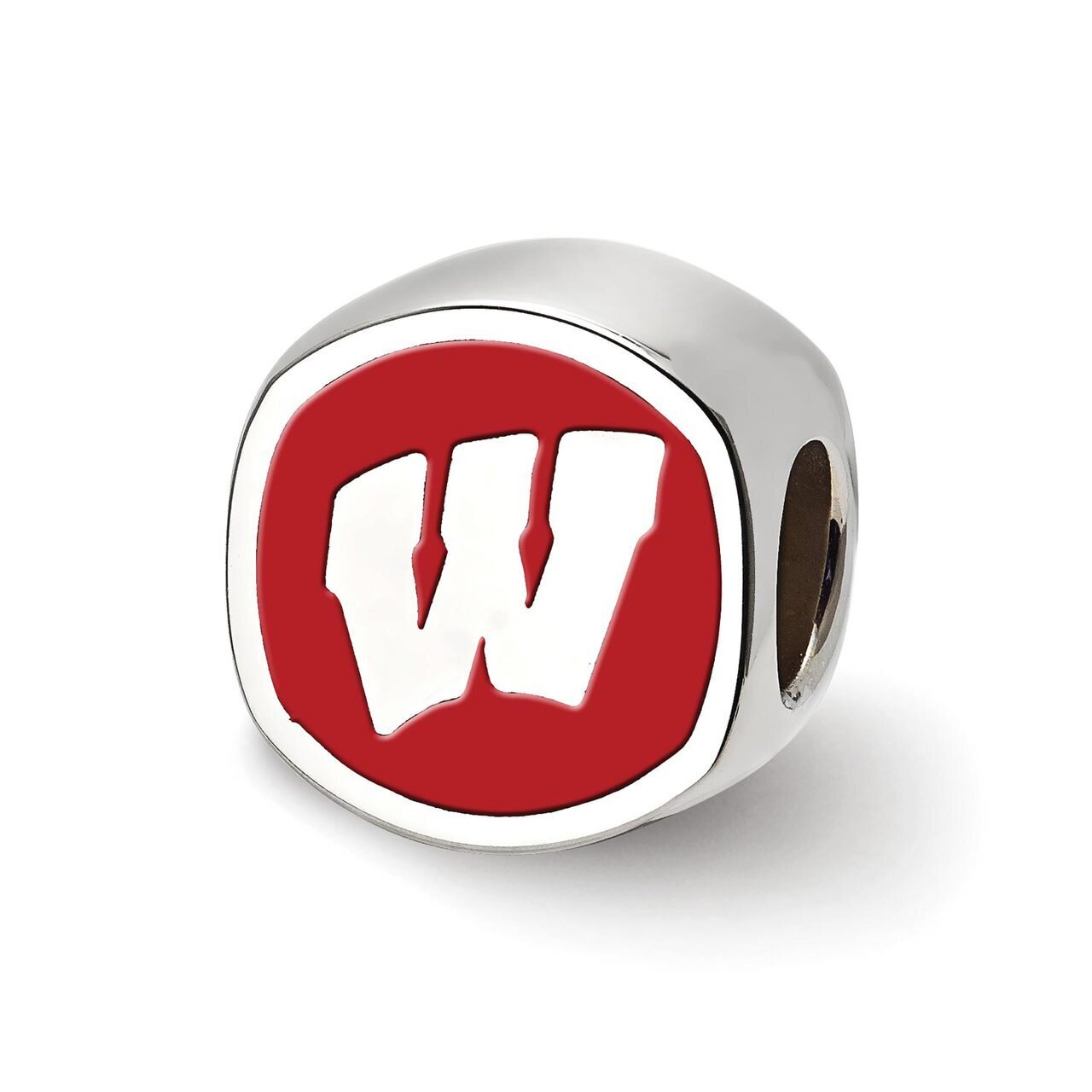 University of Wisconsin W Cushion Shaped Double Logo Bead Sterling Silver SS501UWI, MPN: SS501UWI, …