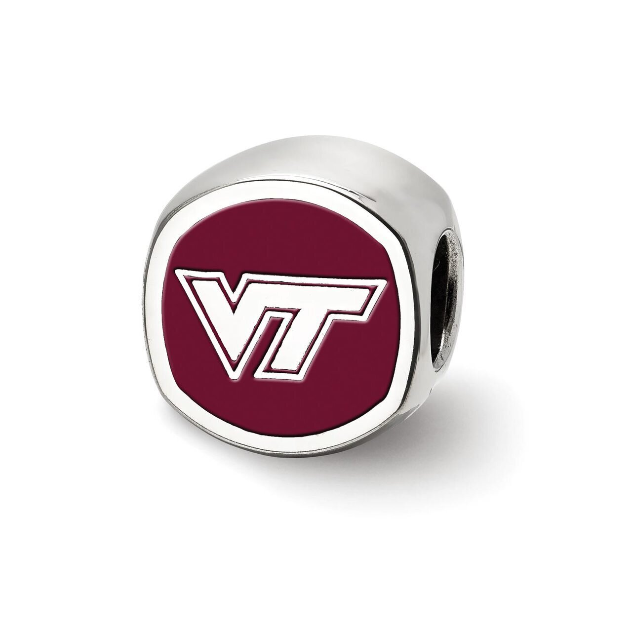 Virginia Tech VT Cushion Shaped Double Logo Bead Sterling Silver SS501VTE, MPN: SS501VTE, 810680029…