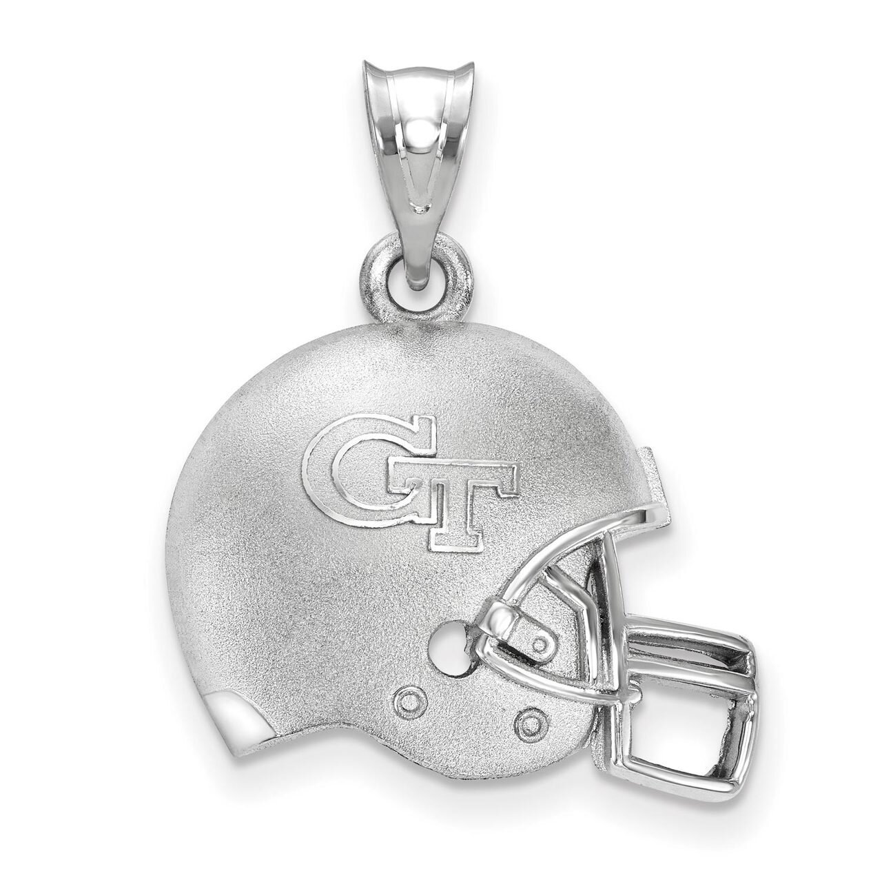 Georgia Institute of Technology GT 3D Football helmet with Logo Pendant Sterling Silver SS505GT