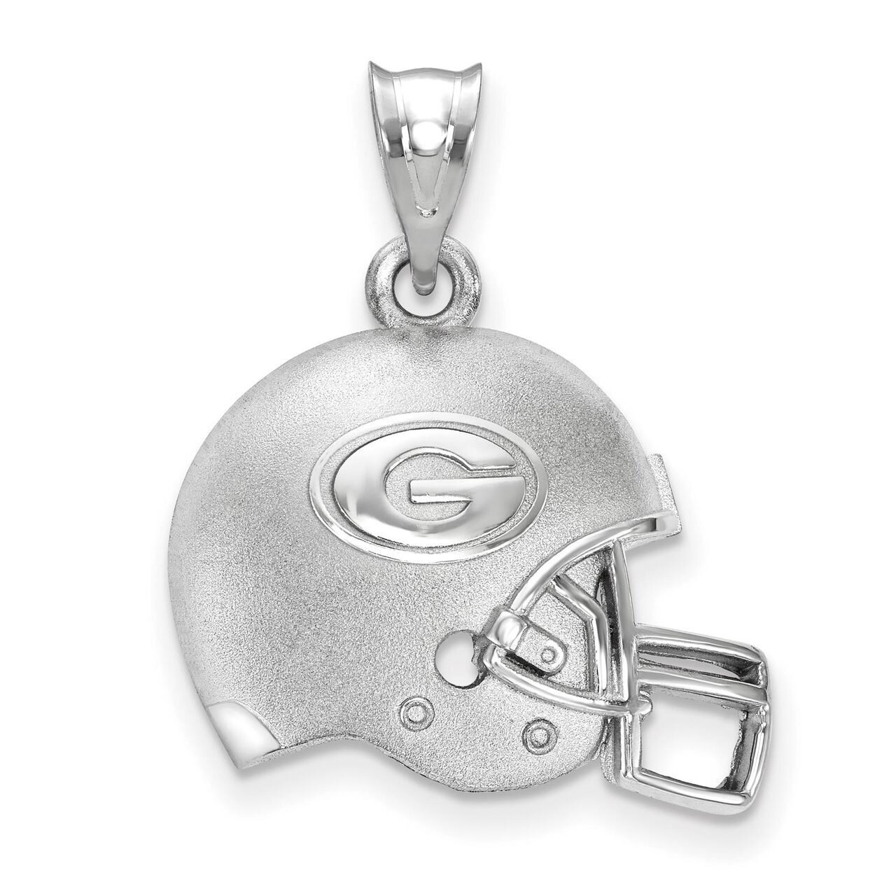 University of Georgia G 3D Football helmet with Logo Pendant Sterling Silver SS505UGA