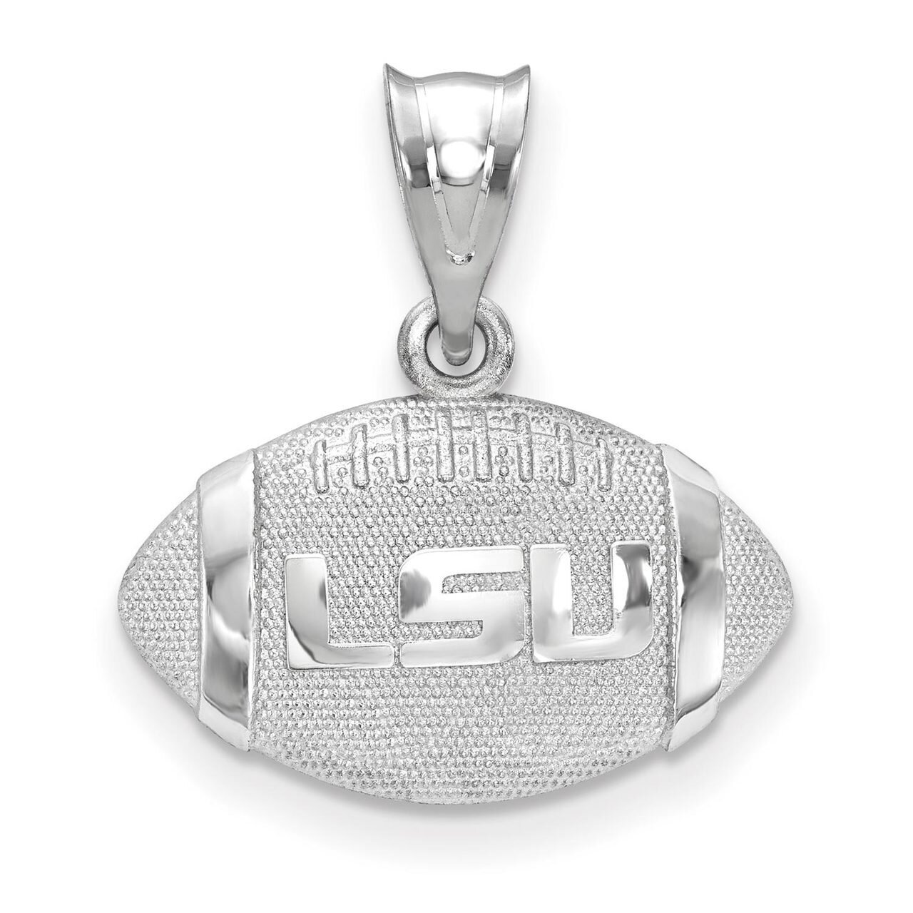 Louisiana State University LSU Primary 3D Football with Logo Pendant Sterling Silver SS506LSU, MPN:…