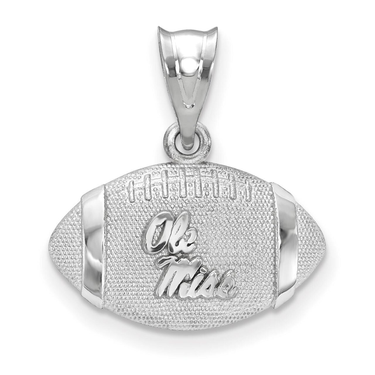 University of Mississippi Ole Miss 3D Football with Logo Pendant Sterling Silver SS506UMS, MPN: SS5…