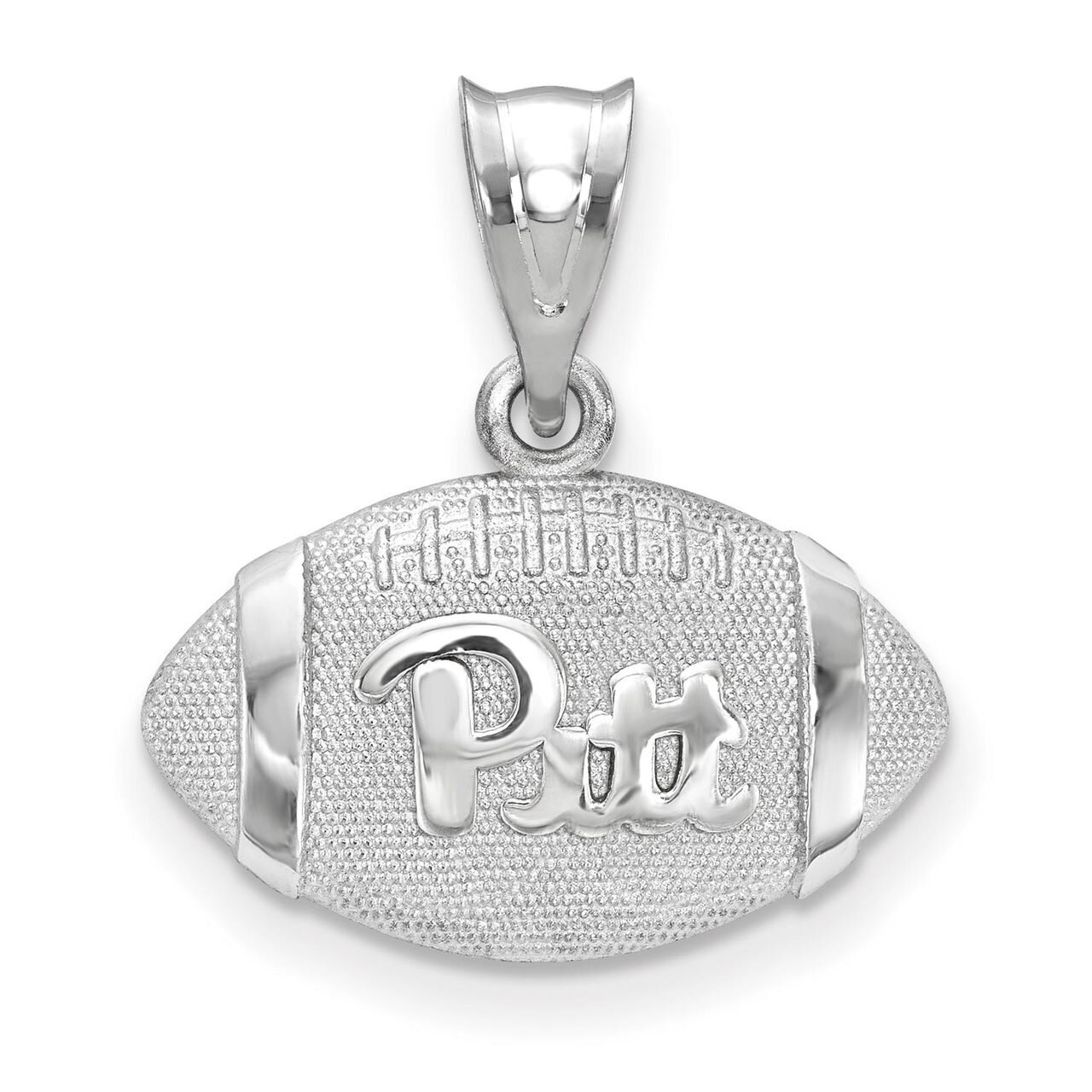 University of Pittsburgh Pitt 3D Football with Logo Pendant Sterling Silver SS506UPI