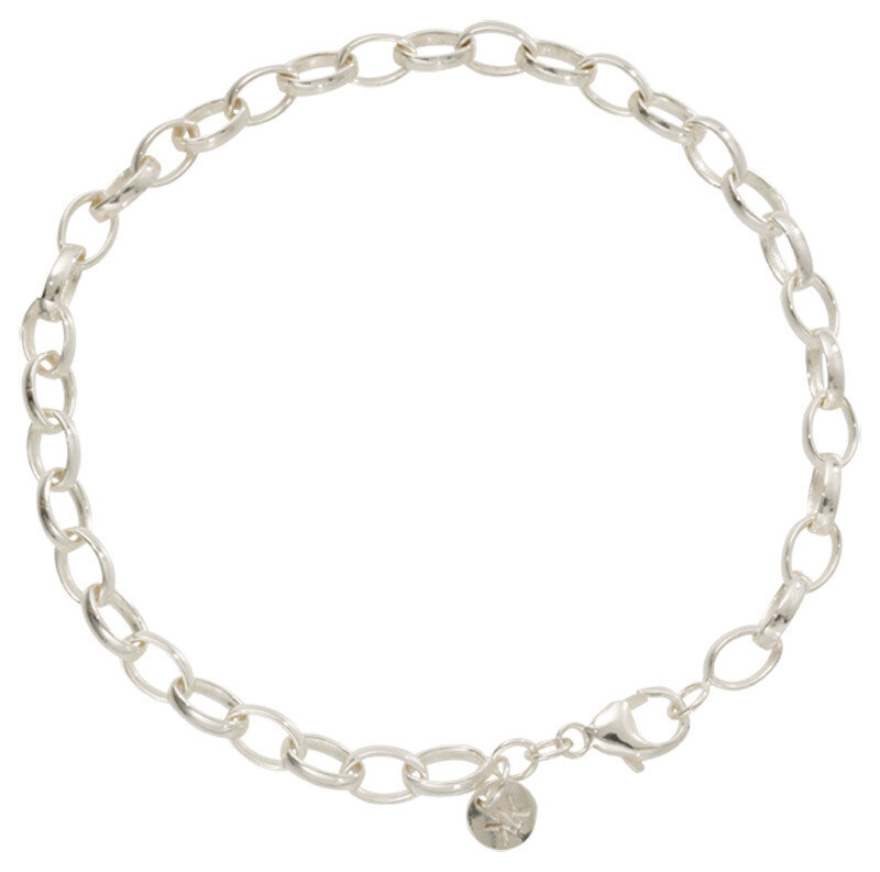 Nikki Lissoni Silver-Plated Chain Bracelet 7X5mm 19cm 7.4 inch For Charms Not Compatible with Penda…