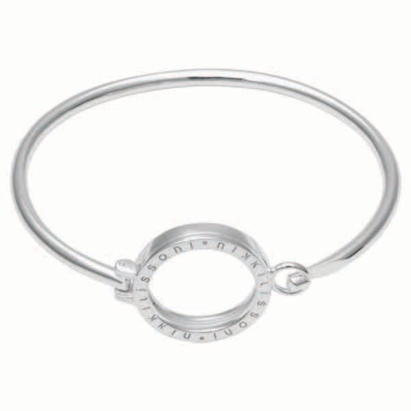 Nikki Lissoni Bracelet with Small Pendant of 25mm Silver-Plated 17cm 6.7 inch B1069S17