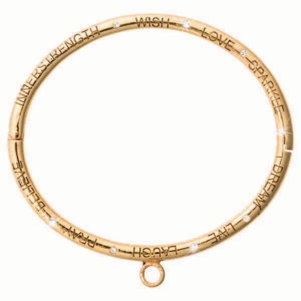 Nikki Lissoni Good Vibes Bangle Dream Live Laugh Pray Believe Inner Strength Wish Love Sparkle Gold…