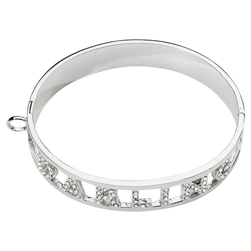 Nikki Lissoni Darling Bangle with Swarovski Crystals of 1cm  Silver-Plated 19cm 7.4 inch B1118S19, …
