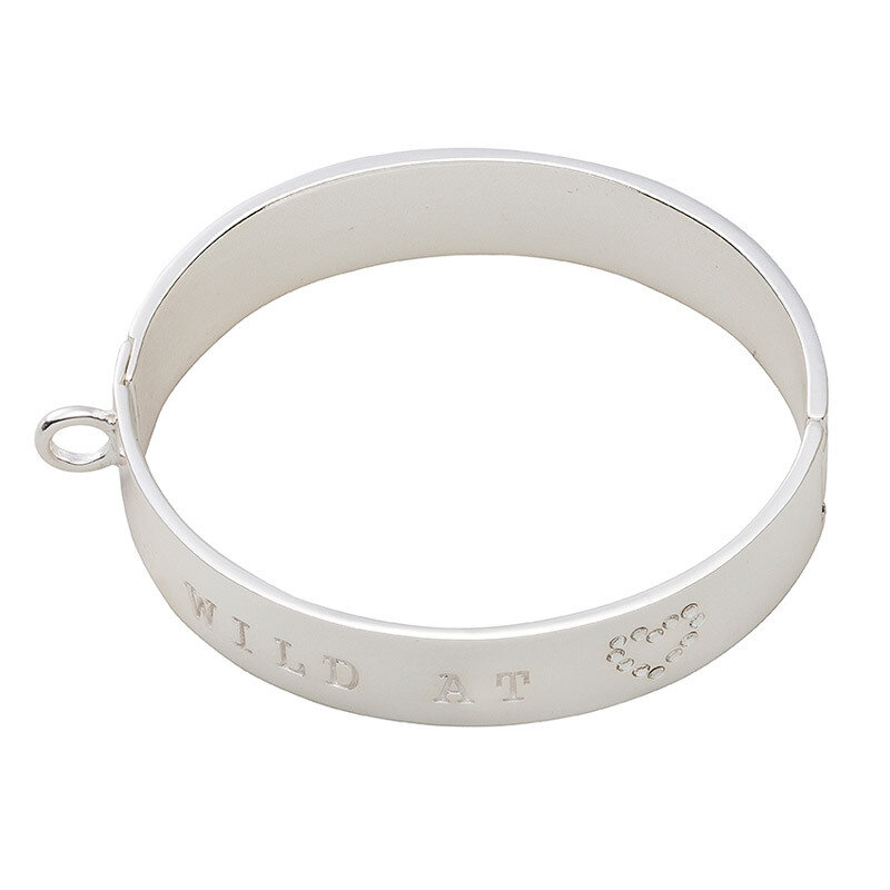 Nikki Lissoni Wild At Heart Bangle of 1cm with Swarovski Crystals  Silver-Plated 19cm 7.4 inch B112…