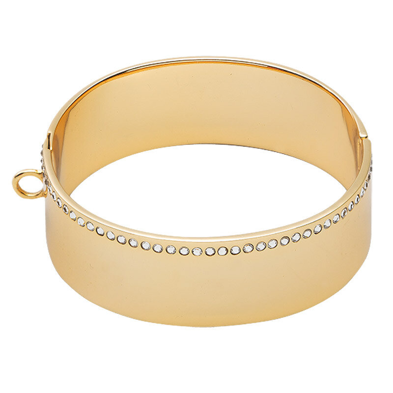 Nikki Lissoni Large Bangle of 2cm with Swarovski Crystals Gold-Plated 19cm 7.4 inch B1125G19, MPN: …