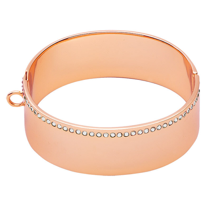 Nikki Lissoni Large Bangle of 2cm with Swarovski Crystals Rose Gold-Plated 21cm 8.2 inch B1125RG21,…