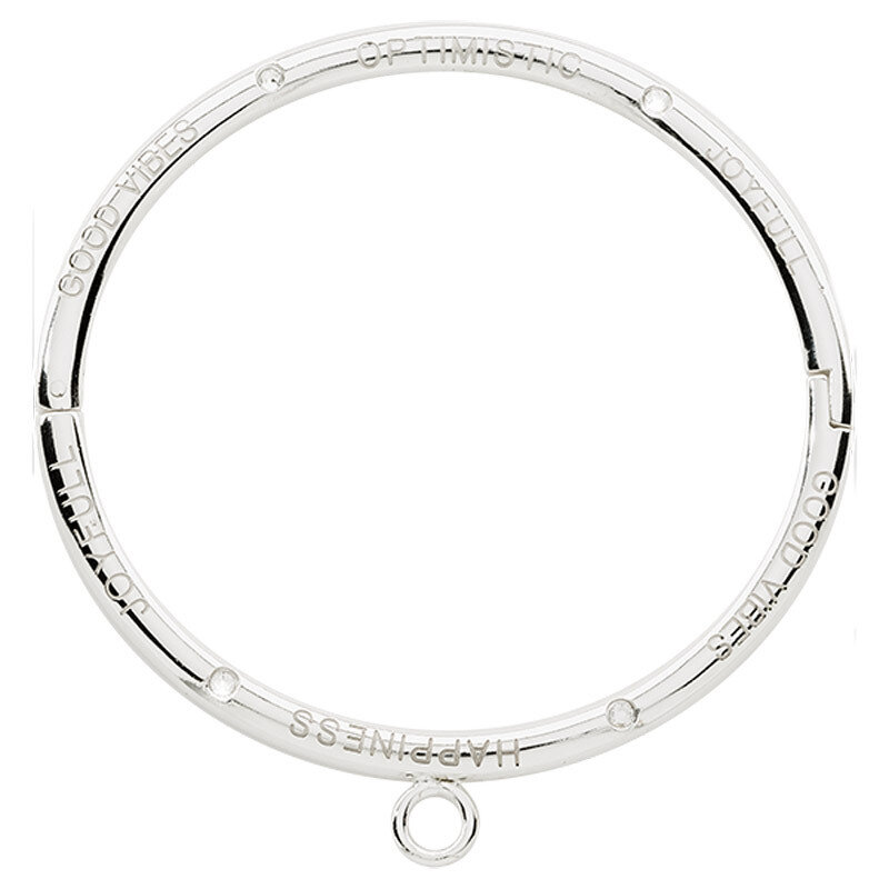 Nikki Lissoni Good Vibes Bangle Good Vibes Optimistic Joyfull  Silver-Plated 19cm 7.4 inch B1126S19…