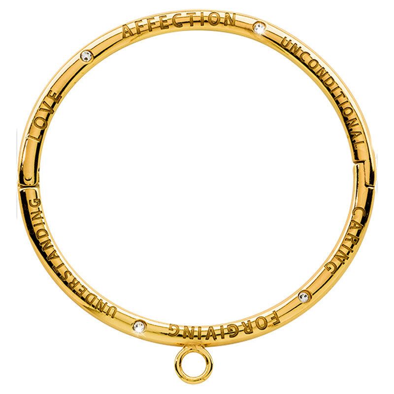 Nikki Lissoni Good Vibes Bangle Love Affection Unconditional Caring Forgiving Understanding Gold-Plated 17cm 6.7 inch B1127G17