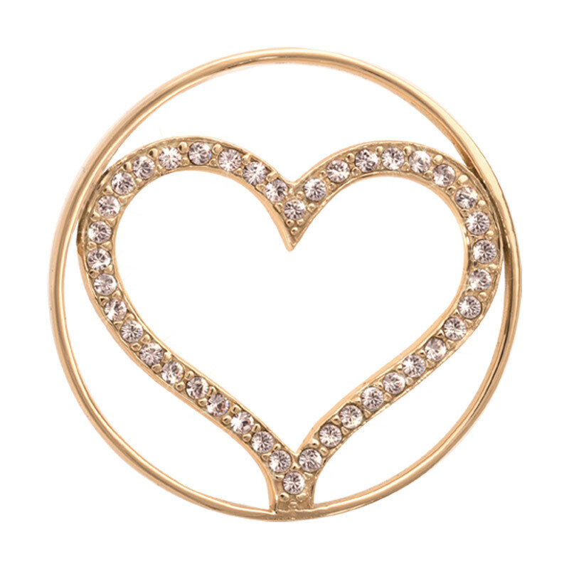 Nikki Lissoni Sparkling Heart Gold-Plated 33mm Coin C1005GM