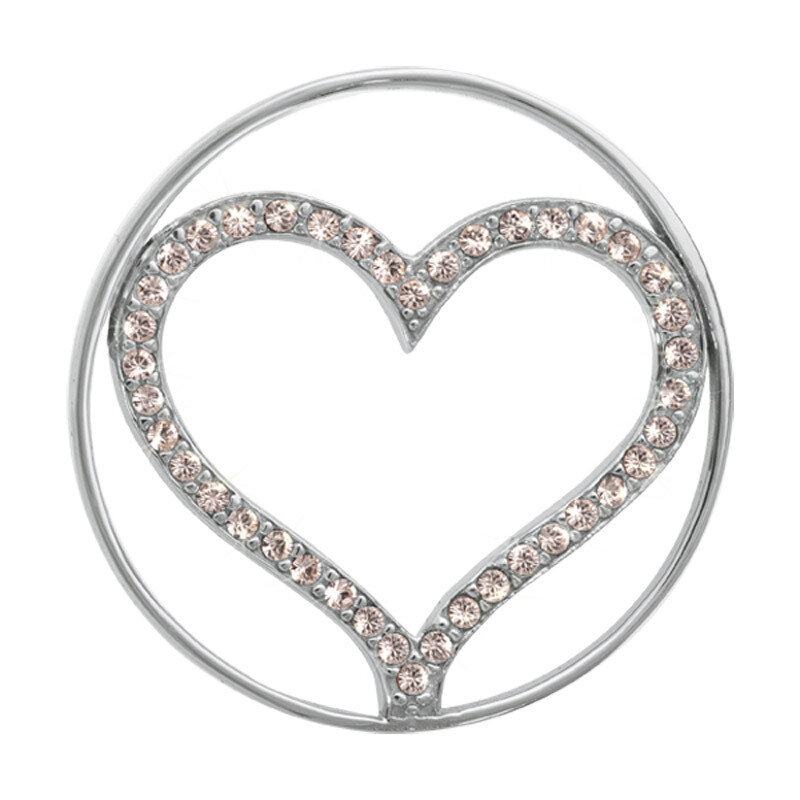 Nikki Lissoni Sparkling Heart Silver-Plated 33mm Coin C1005SM