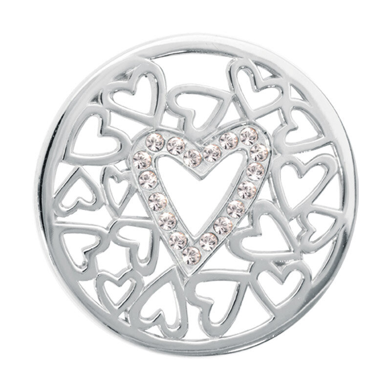 Nikki Lissoni Surrounded By Hearts Silver-Plated 33mm Coin C1020SM, MPN: C1020SM, 8718627460627