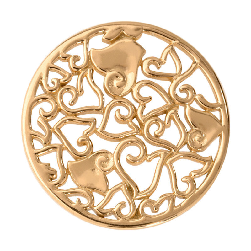 Nikki Lissoni Baroque Hearts Gold-Plated 33mm Coin C1026GM