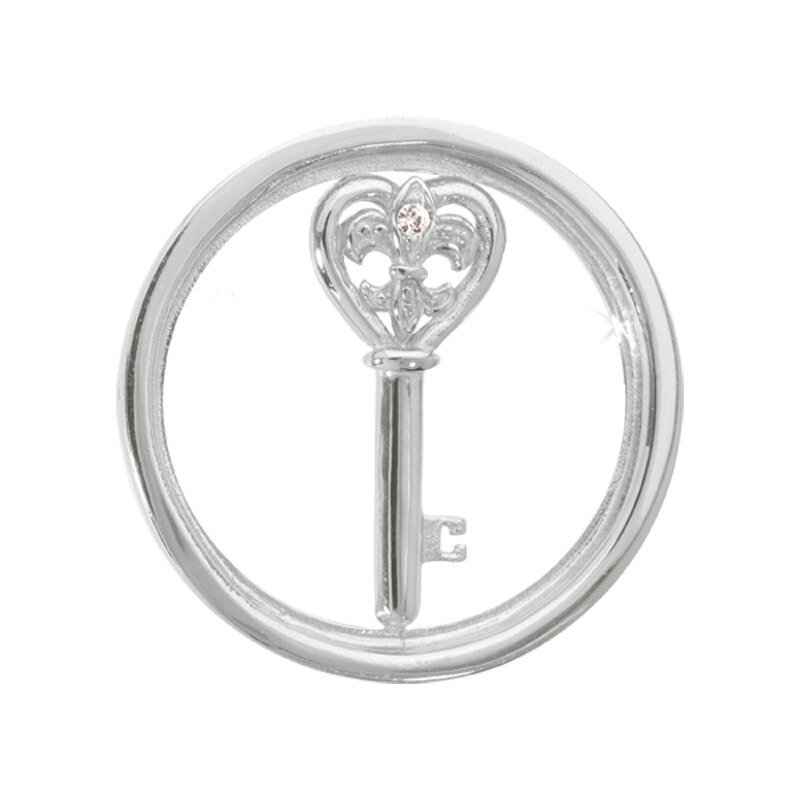 Nikki Lissoni Heart Key Silver-Plated 23mm Coin C1033SS