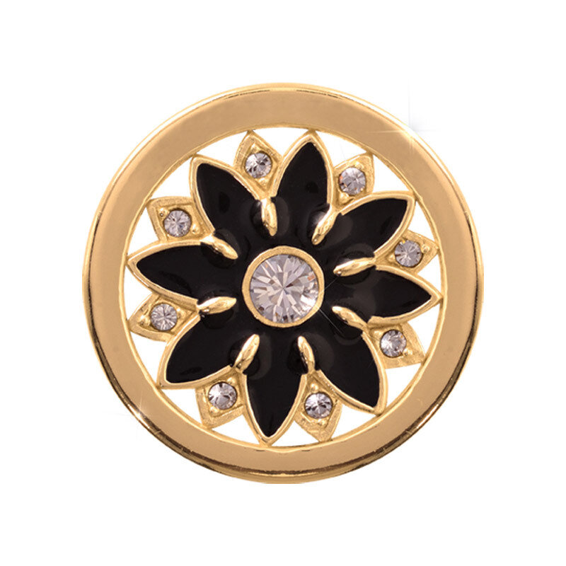 Nikki Lissoni Midnight Flower Gold-Plated 23mm Coin C1057GS
