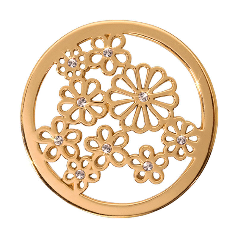 Nikki Lissoni Sparkling Daisies Gold-Plated 33mm Coin C1133GM
