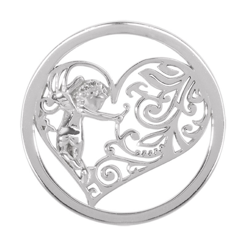 Nikki Lissoni Cupids Heart Silver-Plated 33mm Coin C1177SM