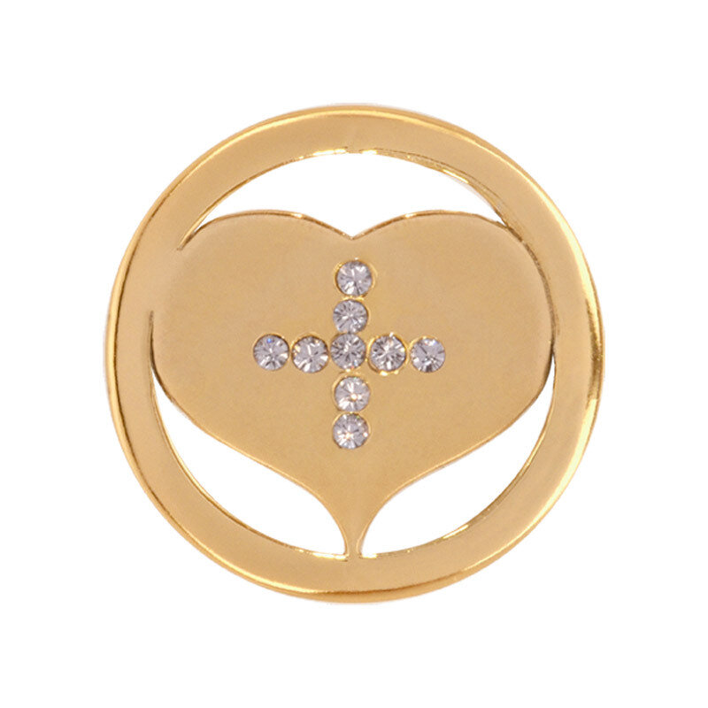 Nikki Lissoni Cross My Heart Gold-Plated 23mm Coin C1191GS