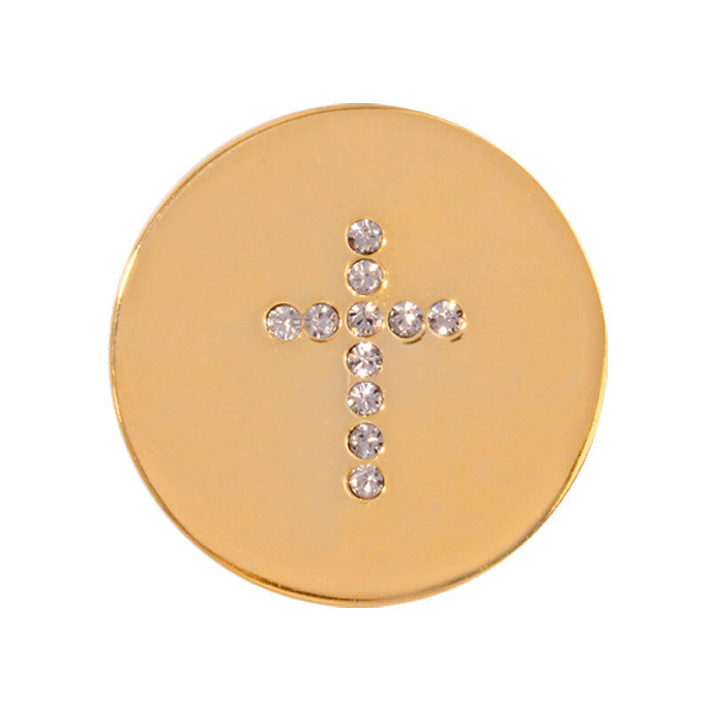 Nikki Lissoni Sparkling Cross Gold-Plated 23mm Coin C1201GS