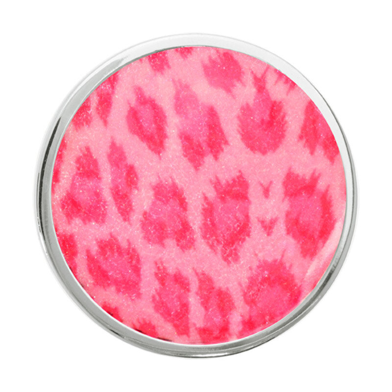 Nikki Lissoni Pink Leopard Print Silver-Plated 33mm Coin C1221SM