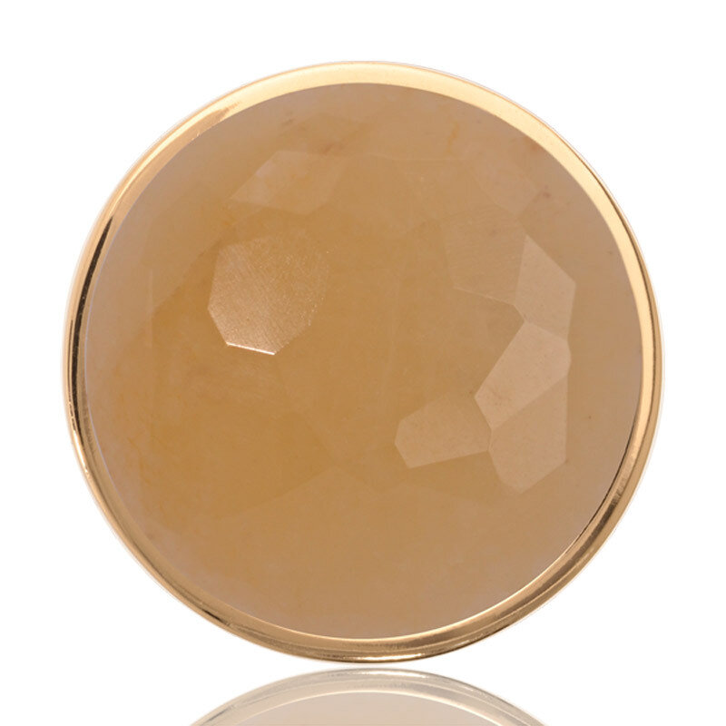 Nikki Lissoni Faceted Yellow Jade Gold-Plated 33mm Coin C1223GM