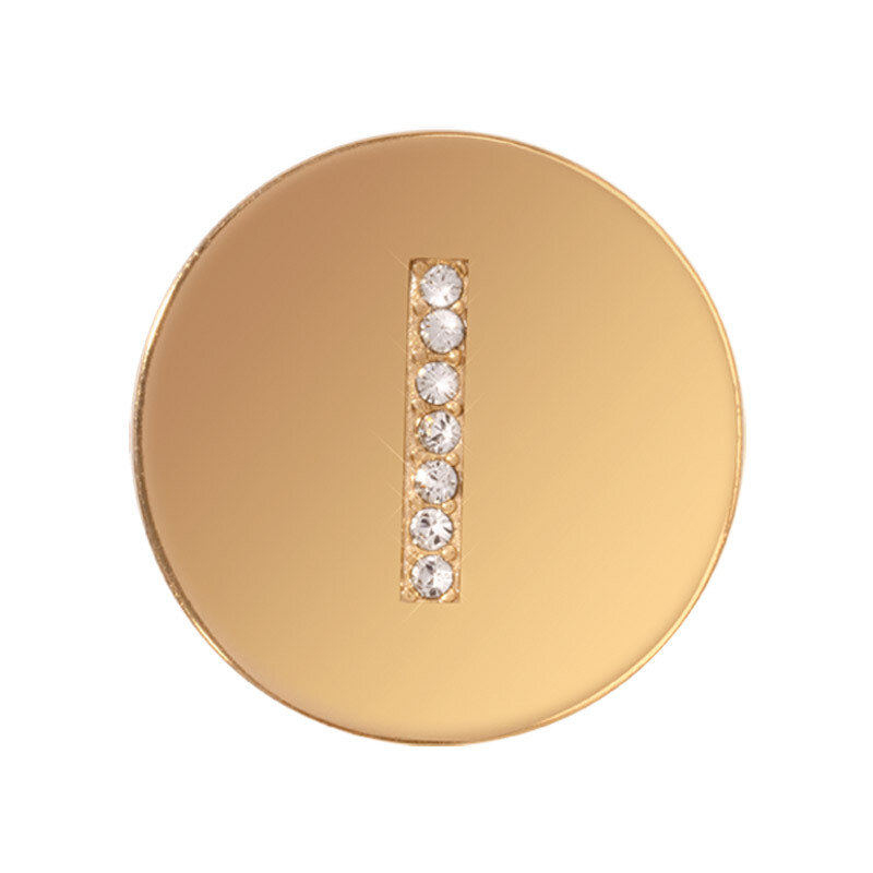 Nikki Lissoni Sparkling Letter Initial I Gold-Plated 23mm Coin C1262GSI, MPN: C1262GSI, 87186274664…