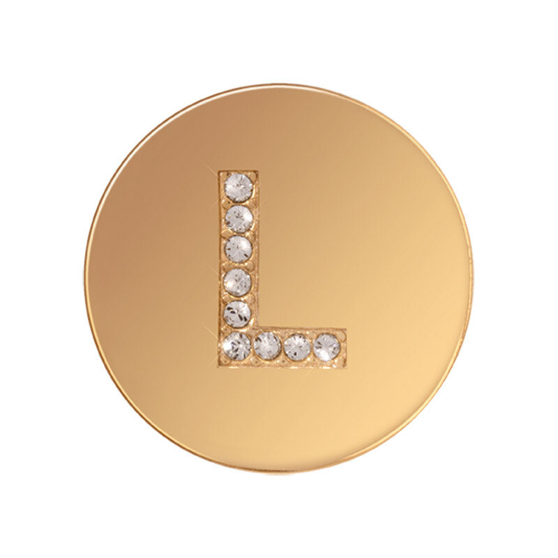 Nikki Lissoni Sparkling Letter Initial L Gold-Plated 23mm Coin C1262GSL, MPN: C1262GSL, 87186274664…