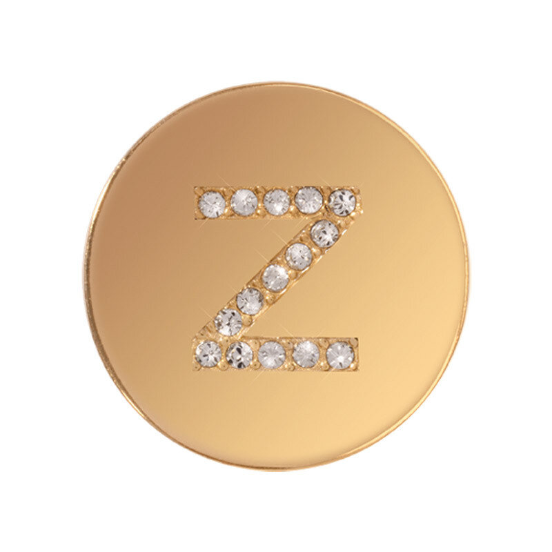 Nikki Lissoni Sparkling Letter Initial Z Gold-Plated 23mm Coin C1262GSZ