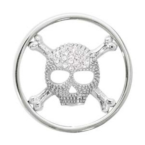 Nikki Lissoni Sparkling Skull Silver-Plated 33mm Coin C1267SM